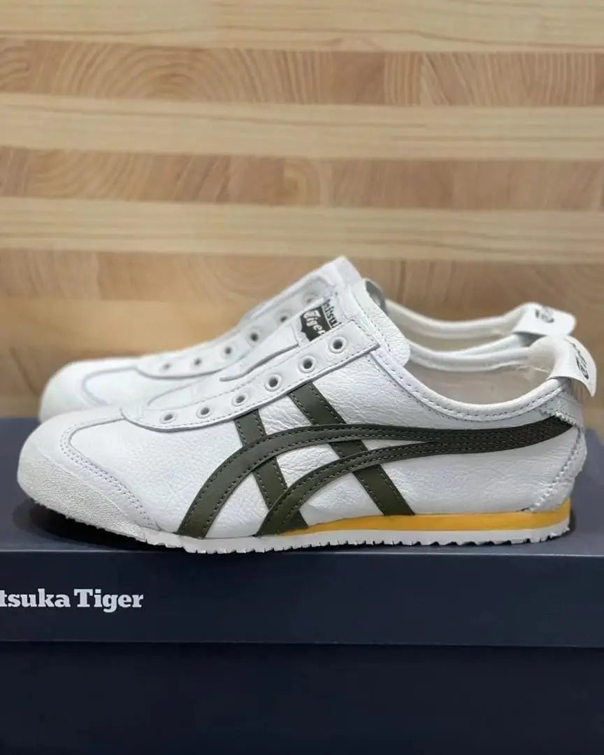 Onitsukaa Tigerr Mexico 66 Slip On Leather Cream Olive