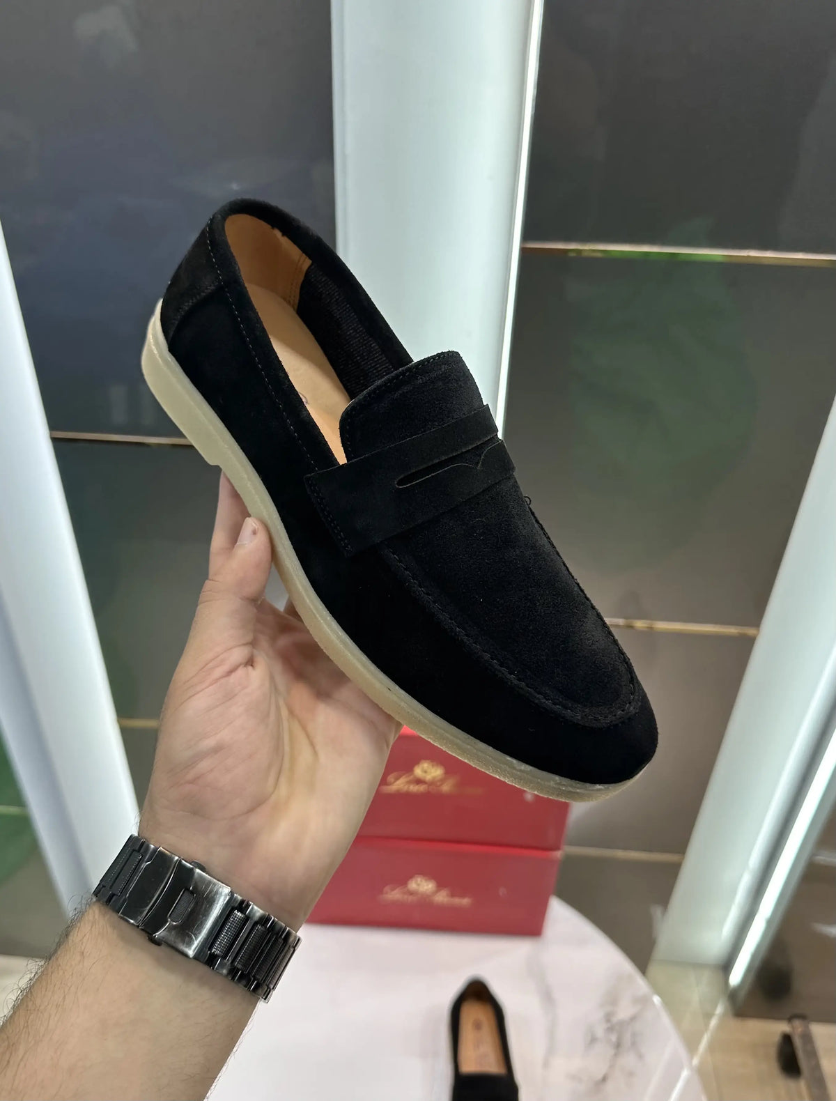 Loro Piana Black Suede Leather Premium Formal Shoes