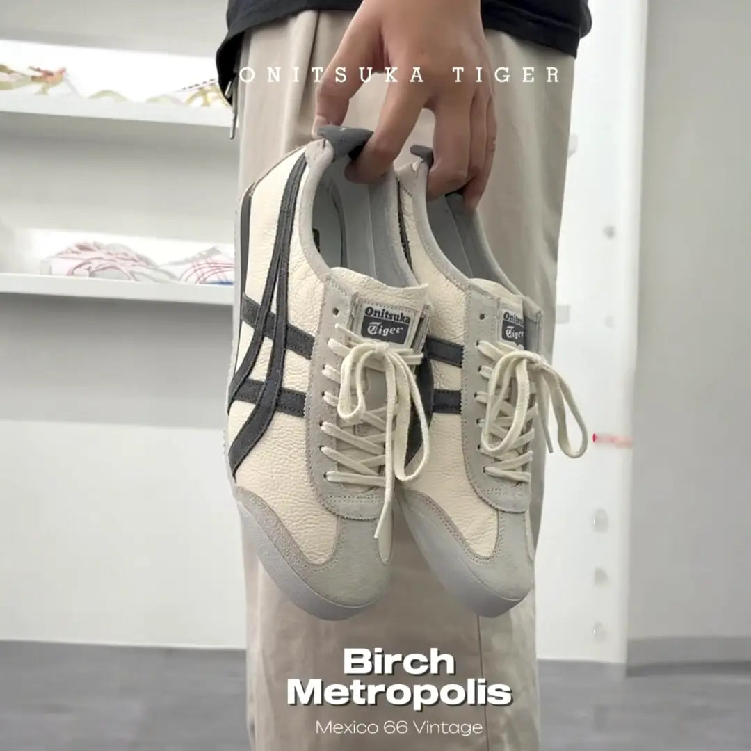 Onitsuka Tiger Mexico 66 SD Birch Metropolis Dark Grey White 7A Premium Sneakers (D-2072)