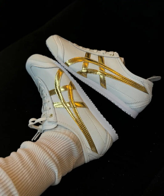 Onitsuka Tiger Mexico 66 White Gold Mens First Luxury Sneakers D-1885
