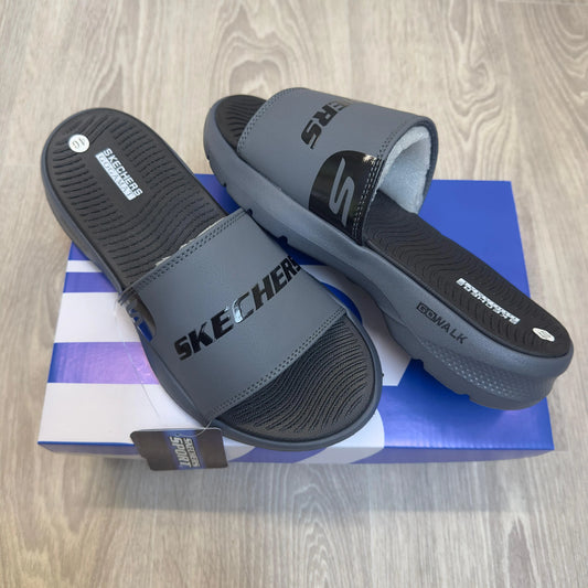 skechers Gowalk Gogamat Premium Slide Grey Black