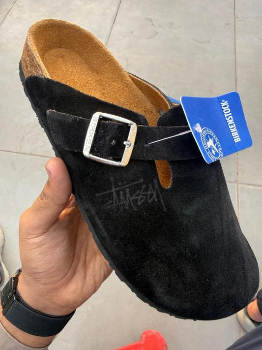 Birkenstoc.k x Stussy Boston Suede Black